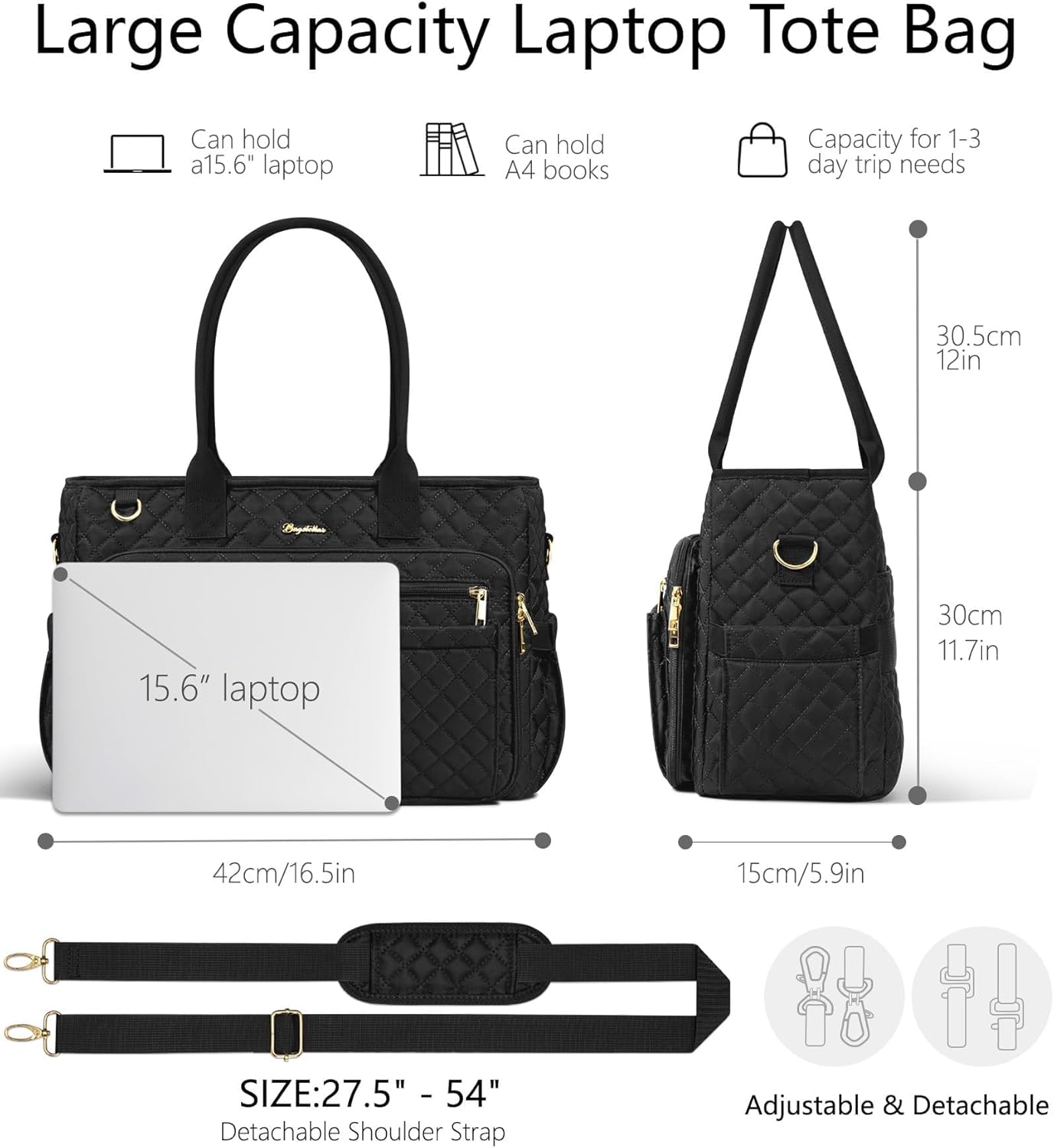 Thumbnail 3 de Bagstellar Dream Tote Work Bag for Women with 15.6” Laptop Sleeve