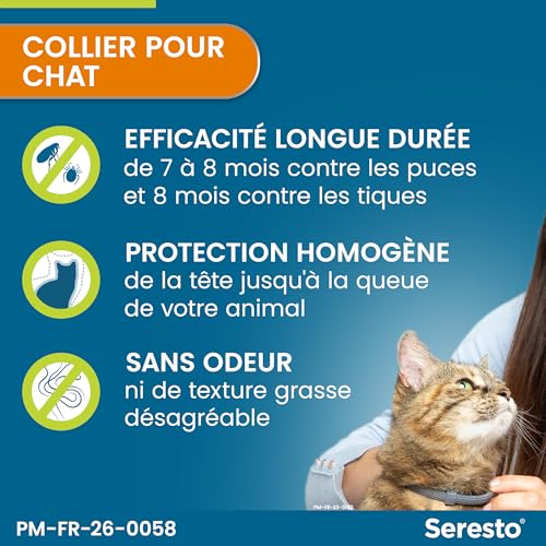 Thumbnail 2 de Seresto Collier Chats Gris – Protection antiparasitaires longue durée (7–8 mois) contre puces et tiques