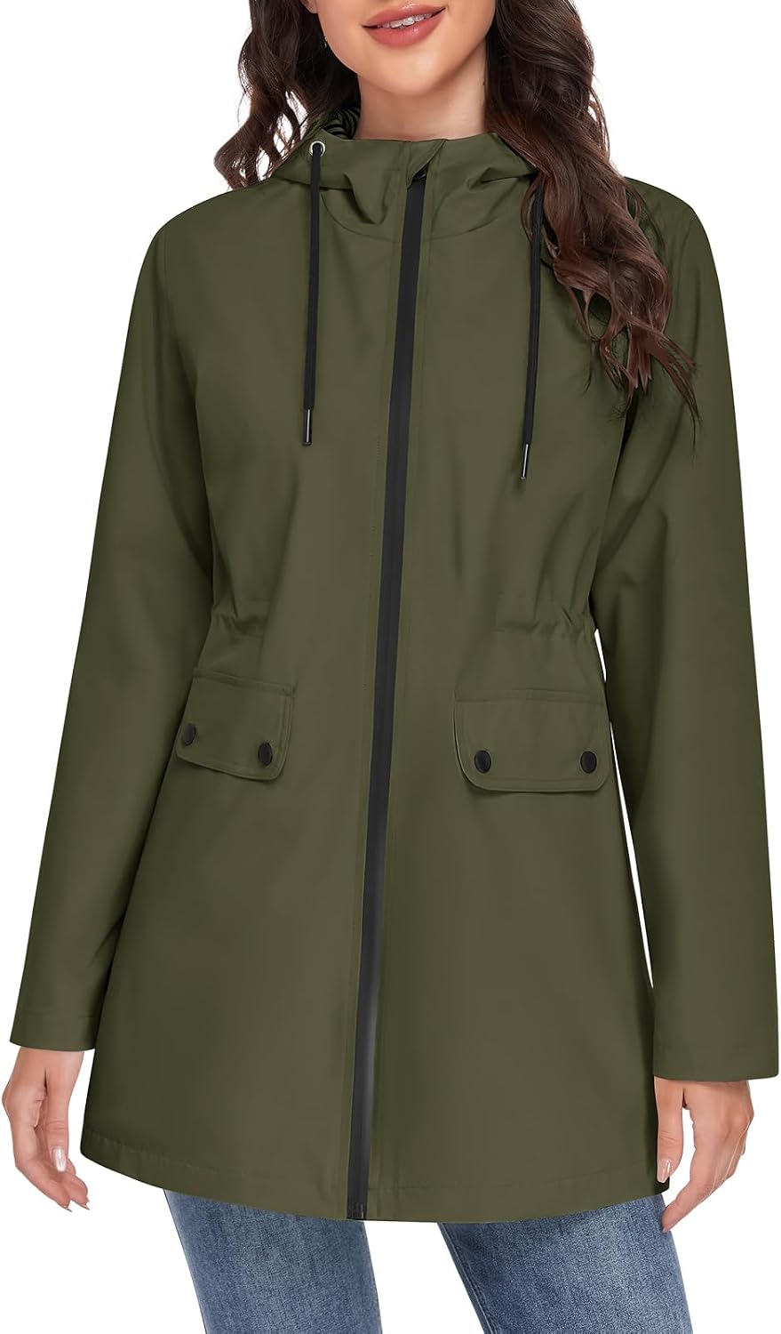 Detalle de Yuson Girl Women's Lightweight Transition Coat: A Practical Spring Windbreaker