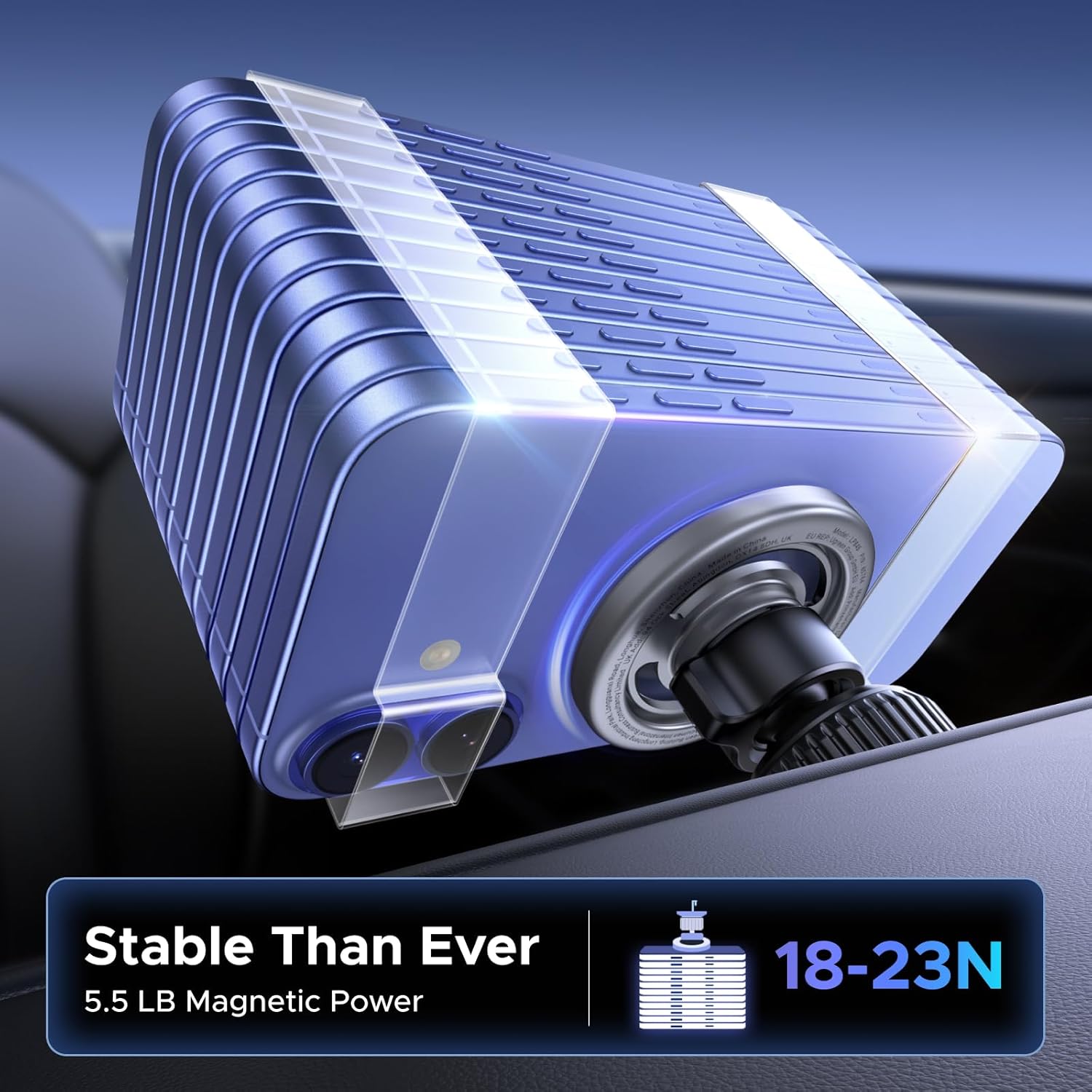 Detalle de UGREEN Soporte Magnético Coche MagSafe 360° para iPhone y Galaxy