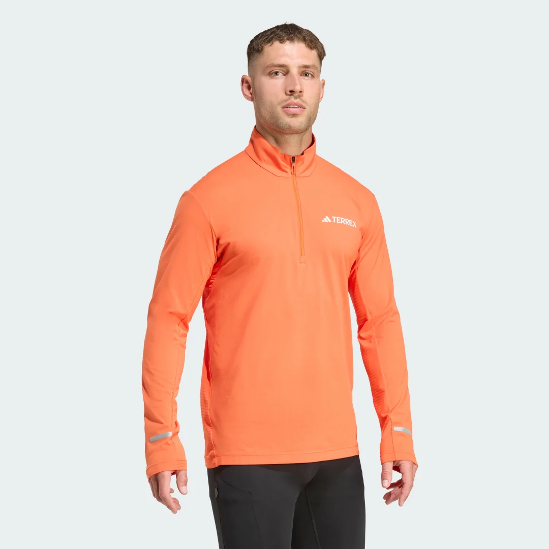 Thumbnail 2 de Adidas Terrex Xperior: camiseta manga larga con cremallera hasta el pecho en color naranja