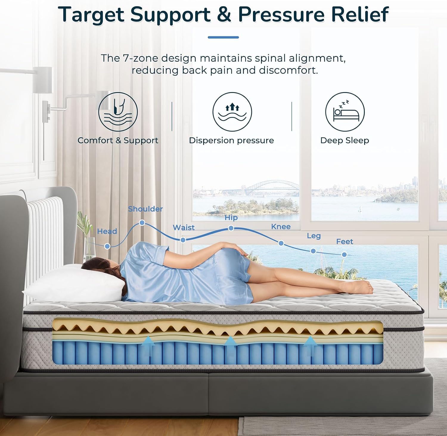 Thumbnail 4 de Vesgantti 10.3 Inch Hybrid Single Mattress 90x190cm