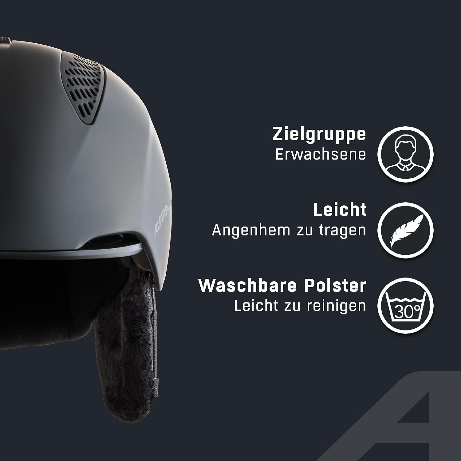Detalle de ALPINA Skihelm Grand – robuster, gut belüfteter Skischutz mit anpassbarer Luftzufuhr