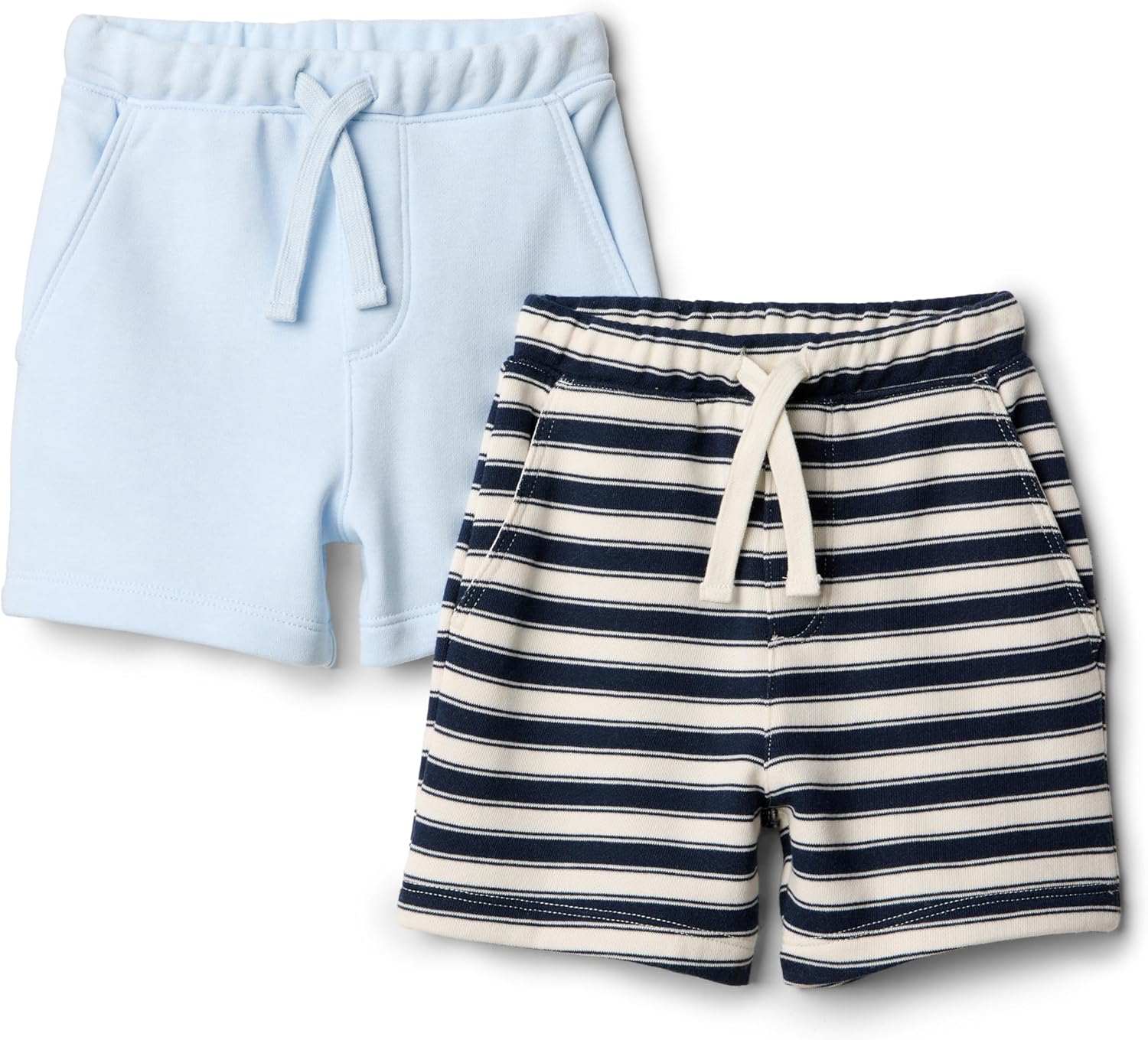 Detalle de Amazon Essentials x Sofia Grainge Baby Boys' Pull-On Knit Shorts (Pack of 2)
