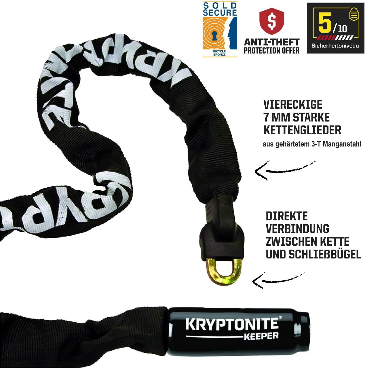Thumbnail 1 de Kryptonite Keeper 785 – Kettenschloss 7 mm aus 3T-Manganstahl mit Sicherheitslevel 5/10