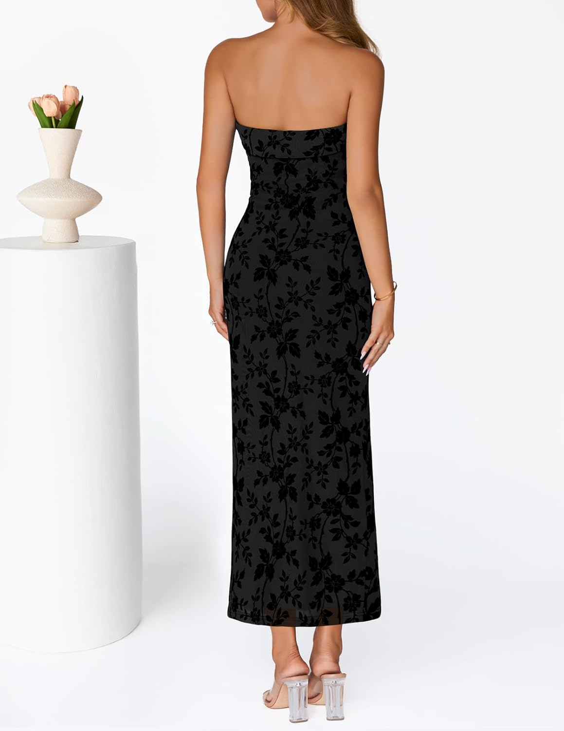 Thumbnail 4 de MEROKEETY 2026 Summer Floral Strapless Maxi Dress — Elegant, Lightweight Party Dress