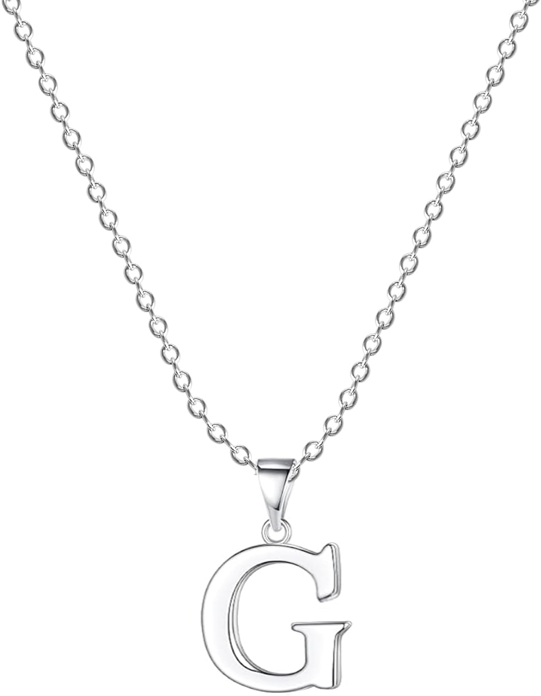 Thumbnail 4 de XWN Damen Halskette mit Buchstaben Anhänger aus Edelstahl – Silber Initialen Kette, 38 cm + 5 cm Verlängerung