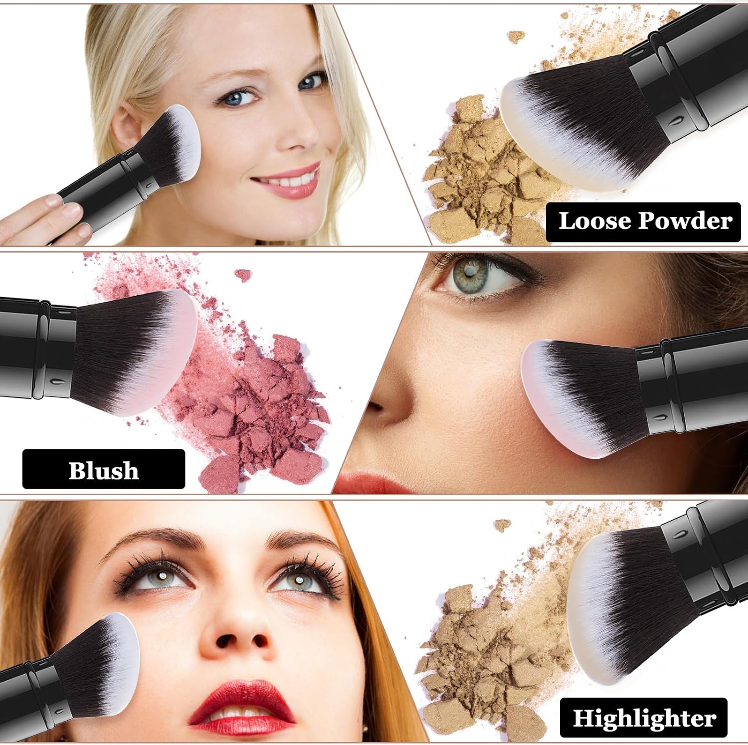 Detalle 2 de Retractable Kabuki Makeup Brush with Aluminium Handle
