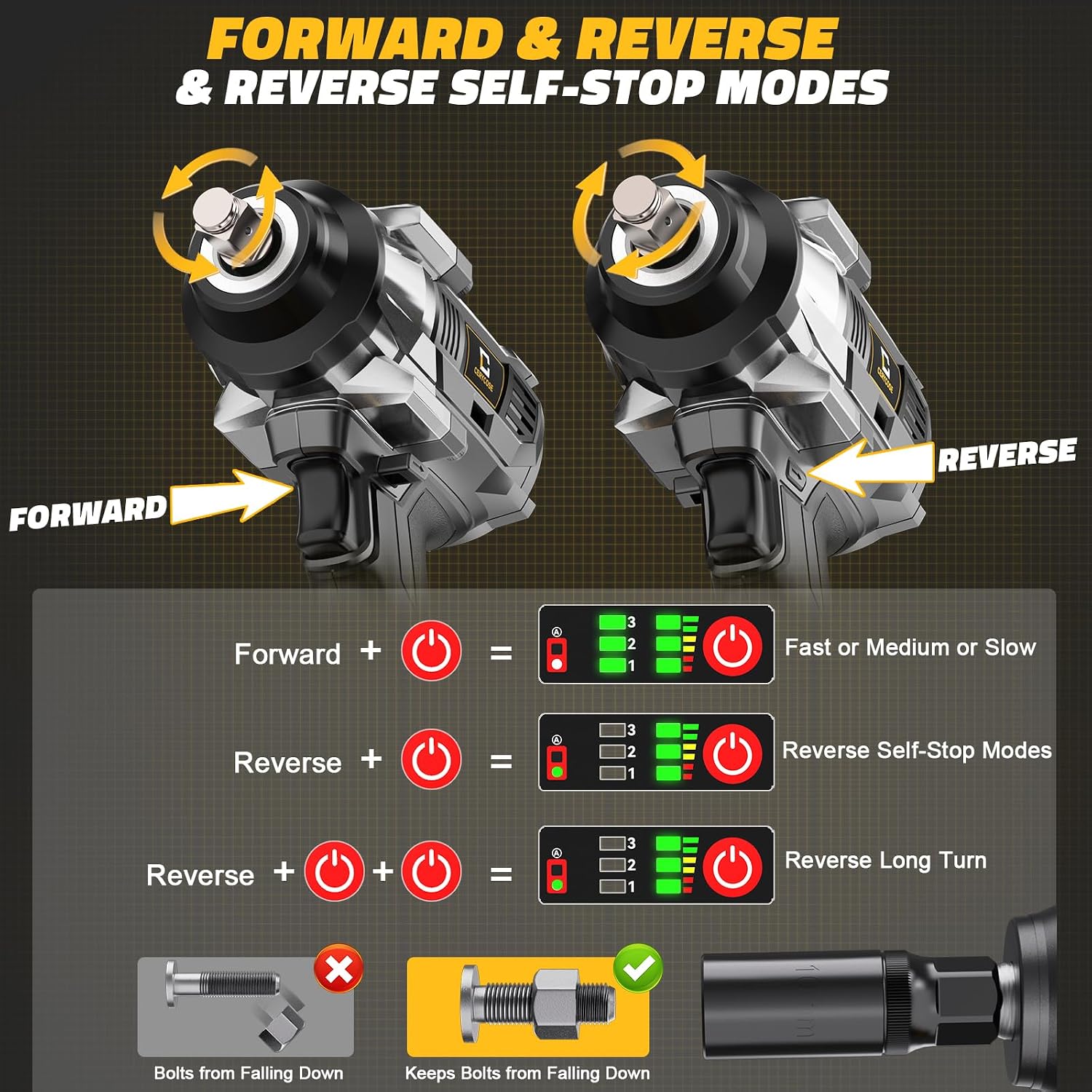 Thumbnail 4 de 1/2" Cordless Impact Wrench 1000ft-lbs