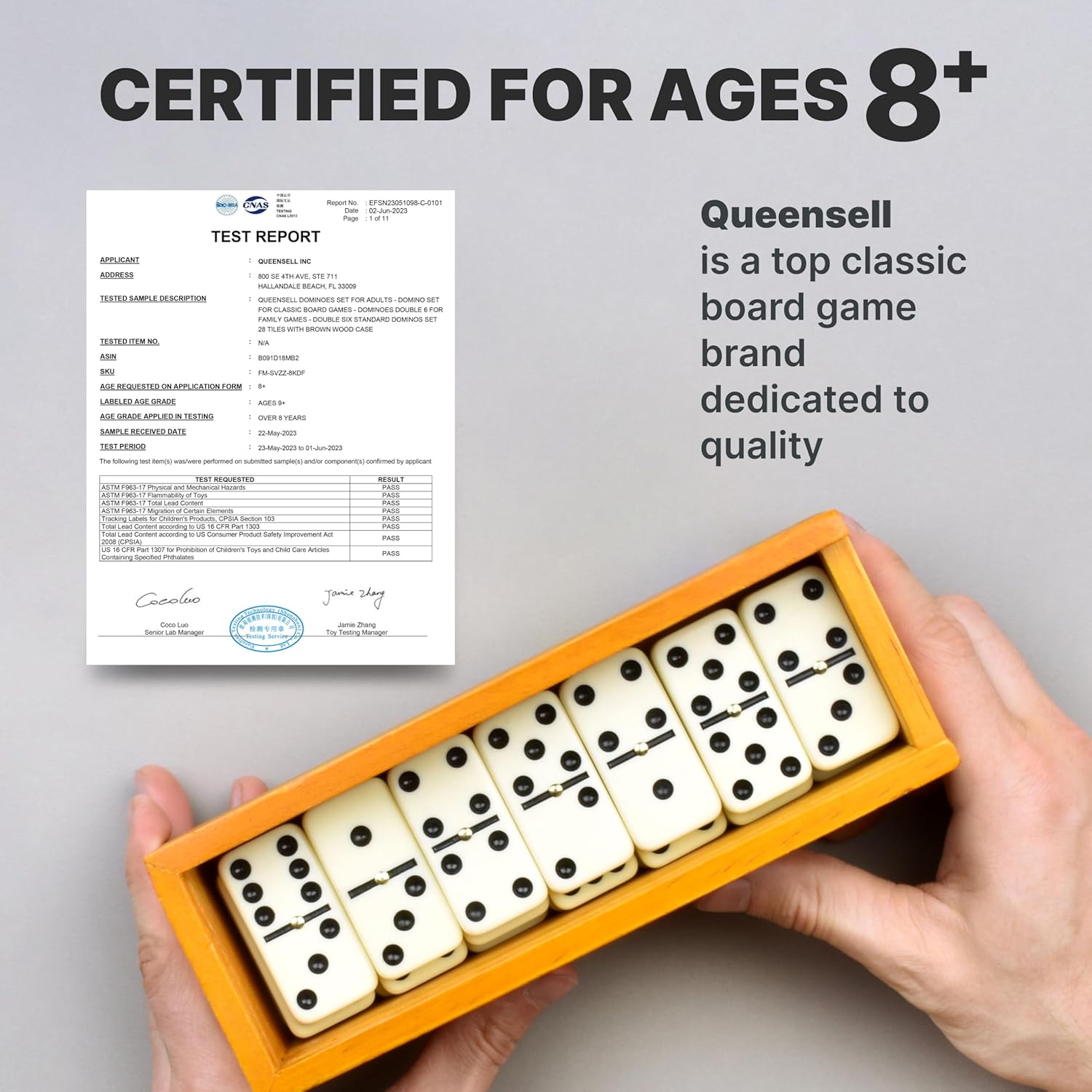 Thumbnail 4 de Queensell Dominos Set 28 tiles 🎲