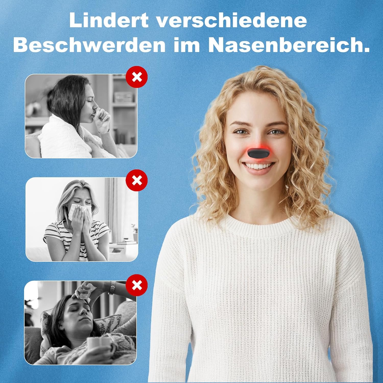 Detalle de FiruTech Sinus Licht Pro für gezielte Nasenpflege – sanfte Lichtanwendung, 3 Modi