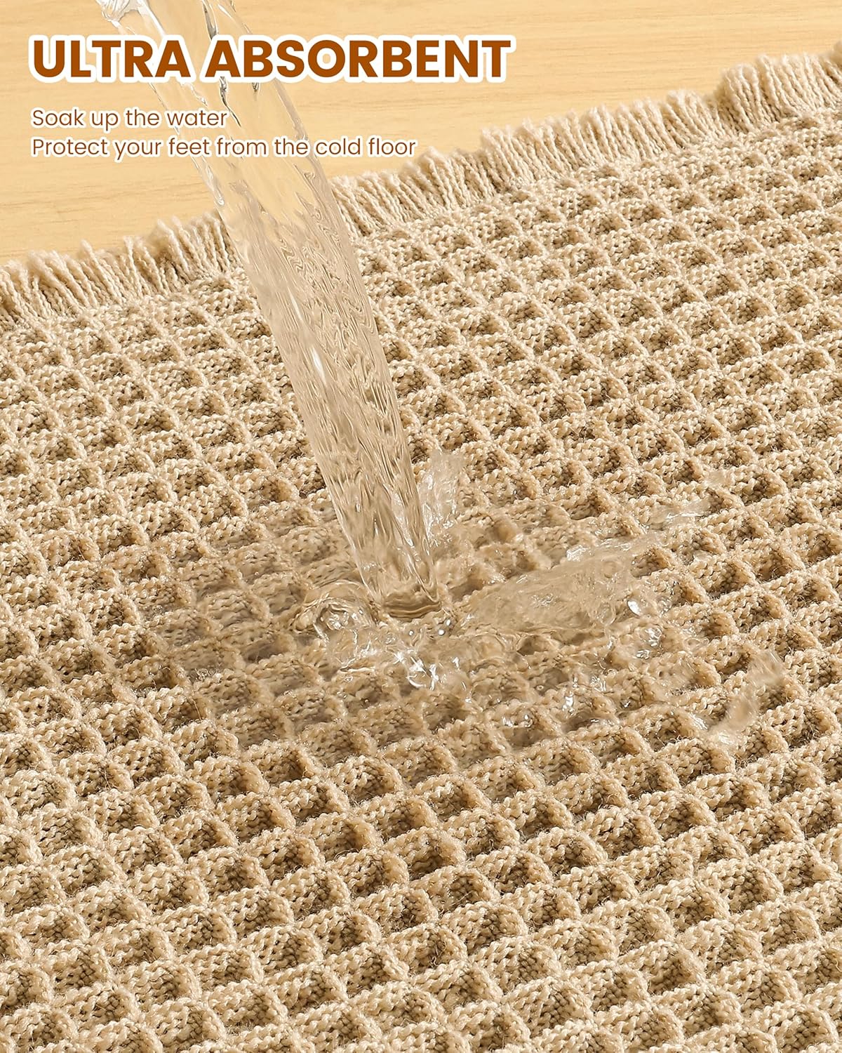 Thumbnail 3 de Smiry Waffle Bath Mat 40x32 — Extra Soft, Absorbent, Non-Slip, Machine Washable
