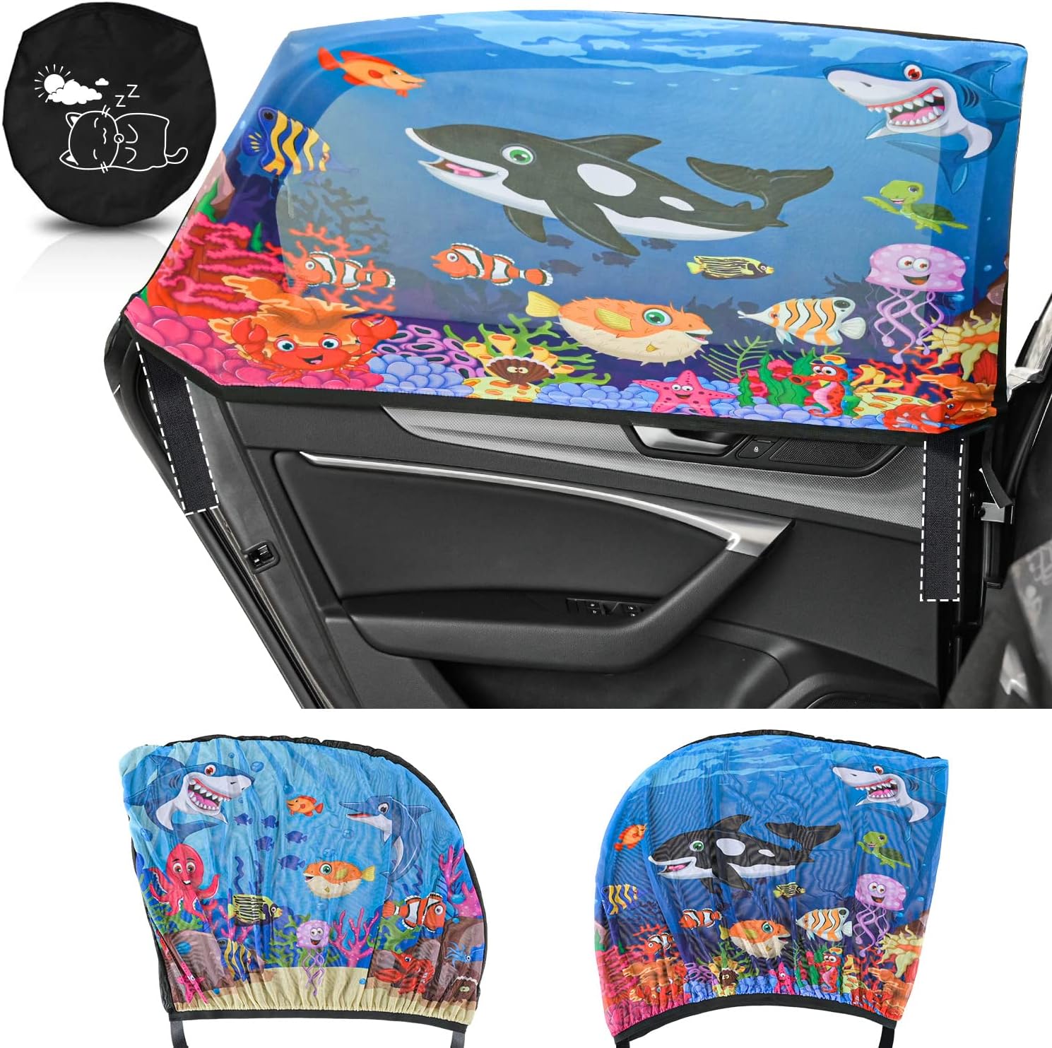 iZoeL Car Window Shades for Baby & Pets (2pcs) 100 x 80cm UV sun visors
