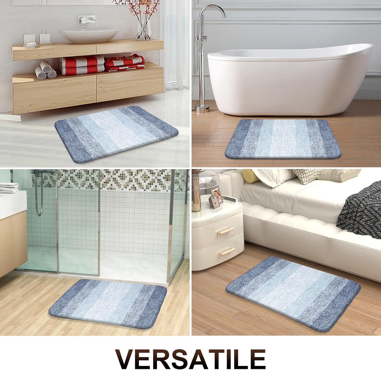 Thumbnail 5 de OLANLY Bathroom Rugs Mat 36x24: Extra Soft Microfiber with Rubber Backing