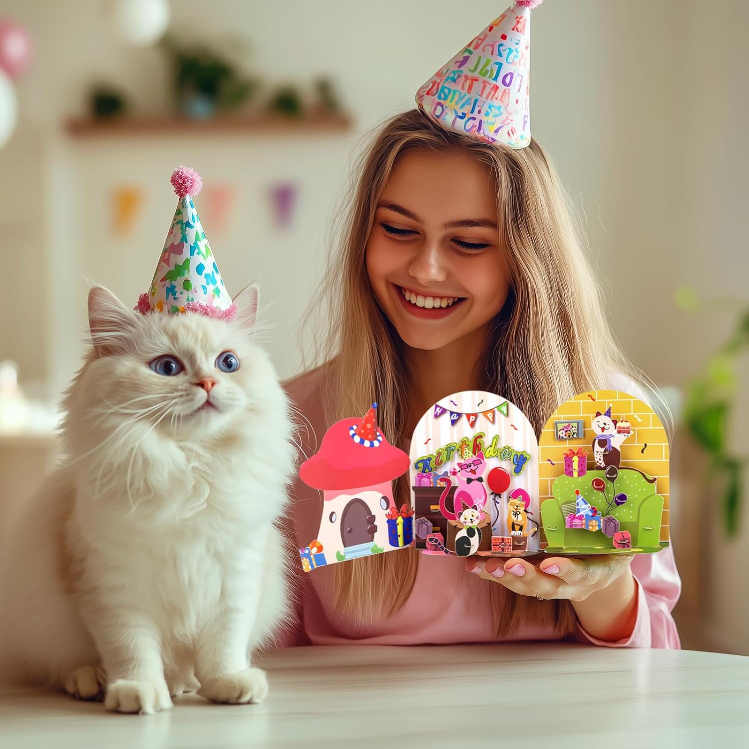 Thumbnail 5 de Whimsical 3D Pop-Up Birthday Card 🎈