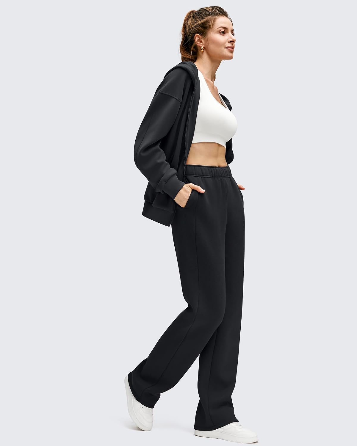 Thumbnail 4 de G4Free Women's Fleece-Lined Straight-Leg Sweatpants, Cotton Blend, Pockets