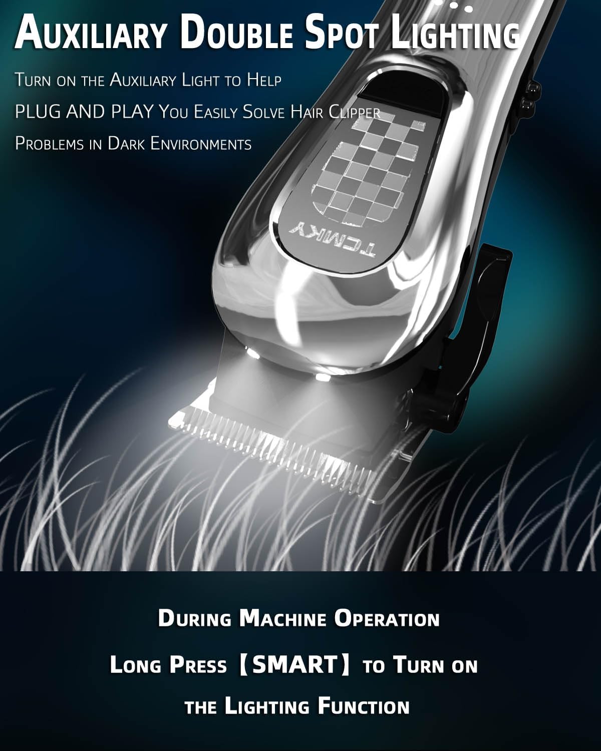 Detalle de TCMKY Hair Clippers for Men: Cordless & Corded Barber Clippers for Home Grooming