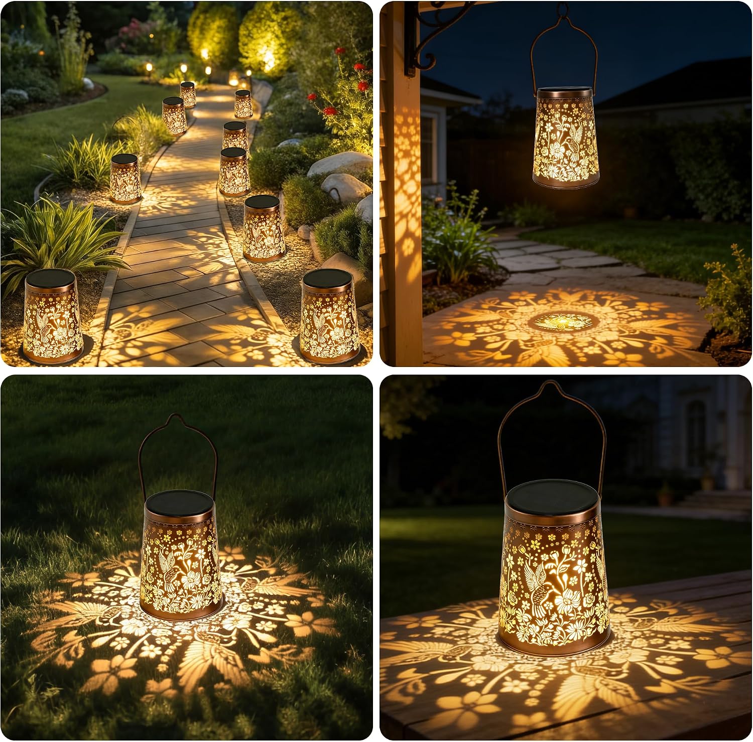 Thumbnail 6 de Solar Lanterns for Outside 4 Pack: Butterfly Garden Lights for Patio, IP65 Waterproof Outdoor Decor