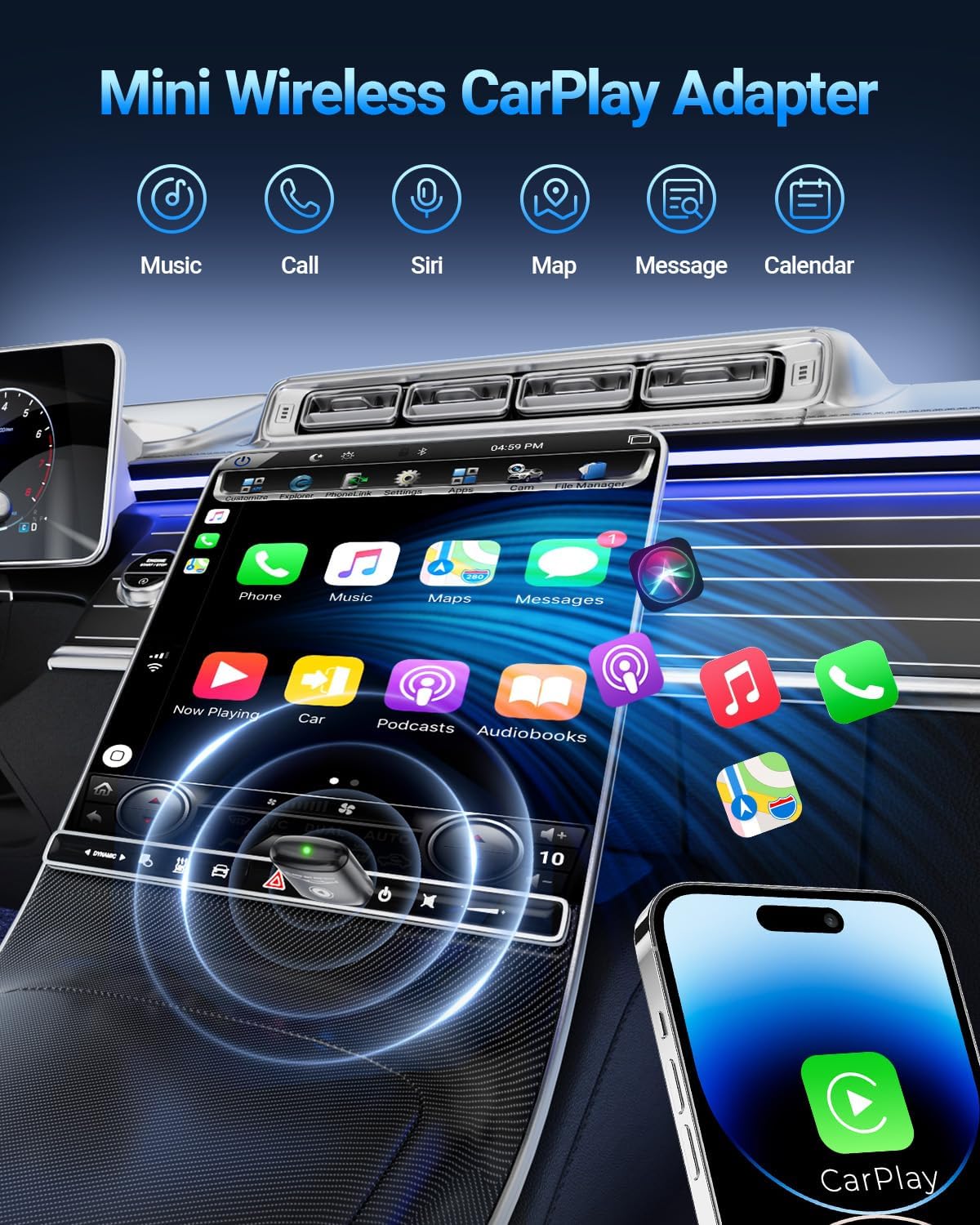 Detalle 2 de vnilrgle Wireless CarPlay Adapter 2026