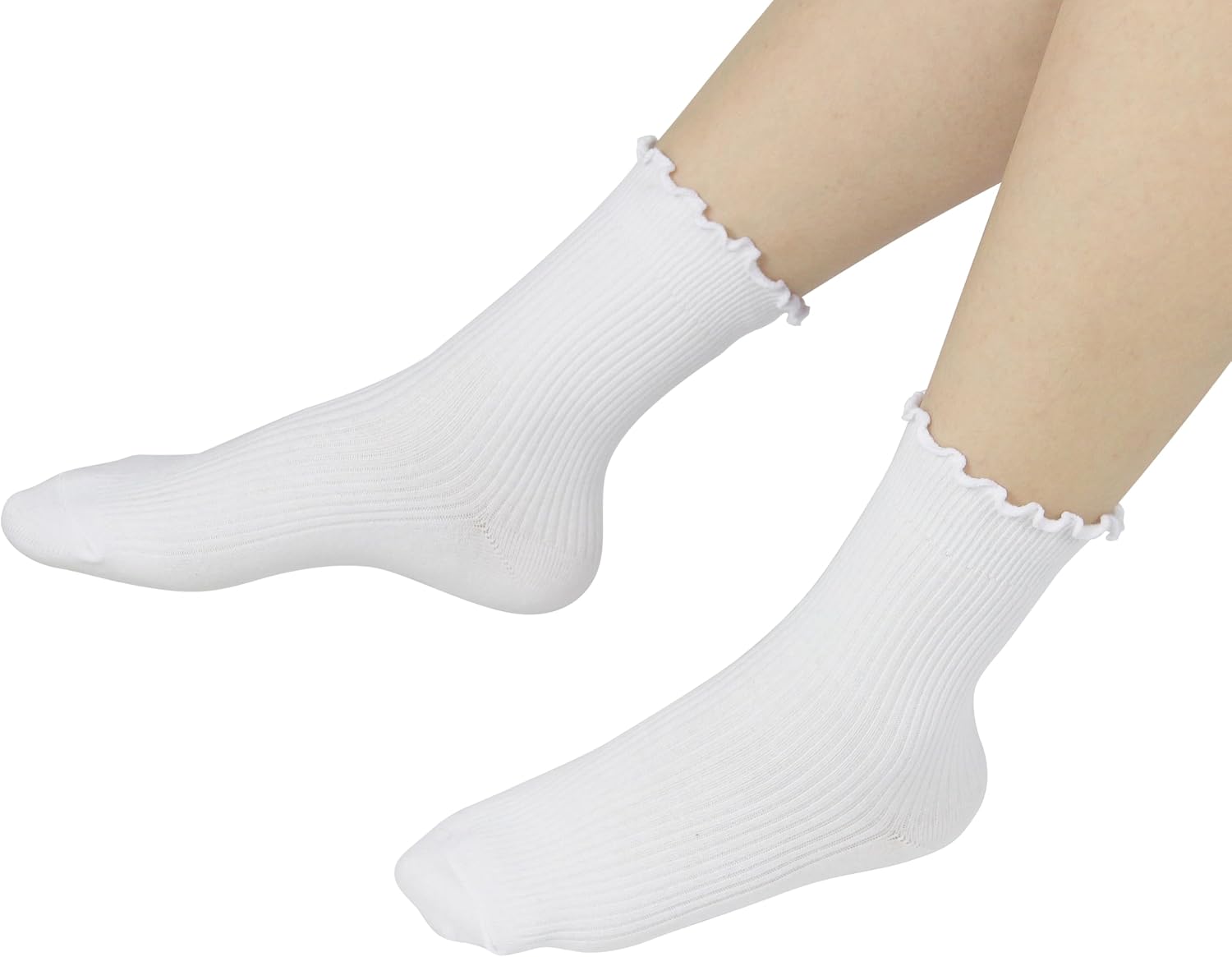 Detalle 1 de BomKinta Ruffle Ankle Socks for Women, Lightweight with a Frilled Cuff