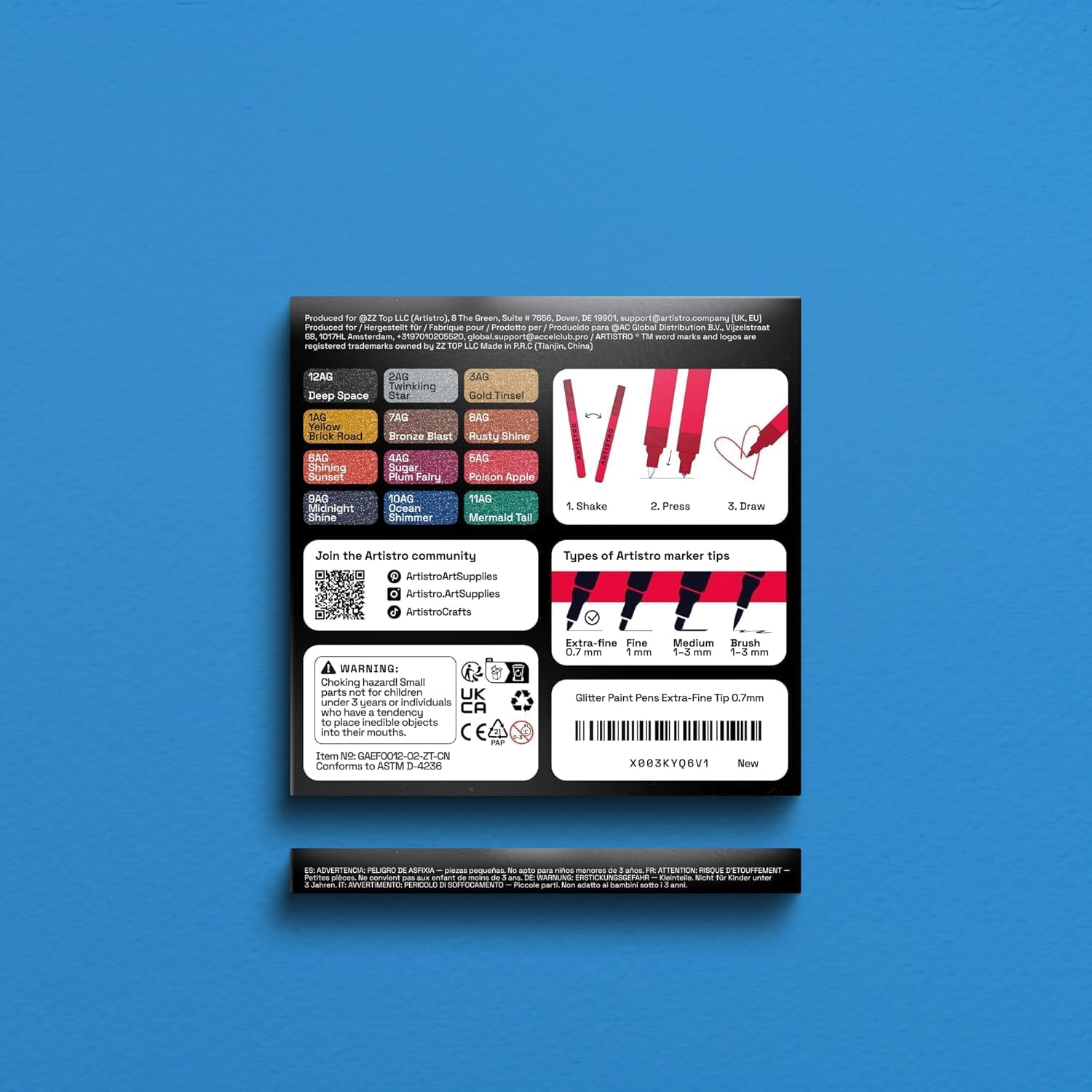 Thumbnail 6 de ARTISTRO Glitter Paint Pens 0.7mm 12ct