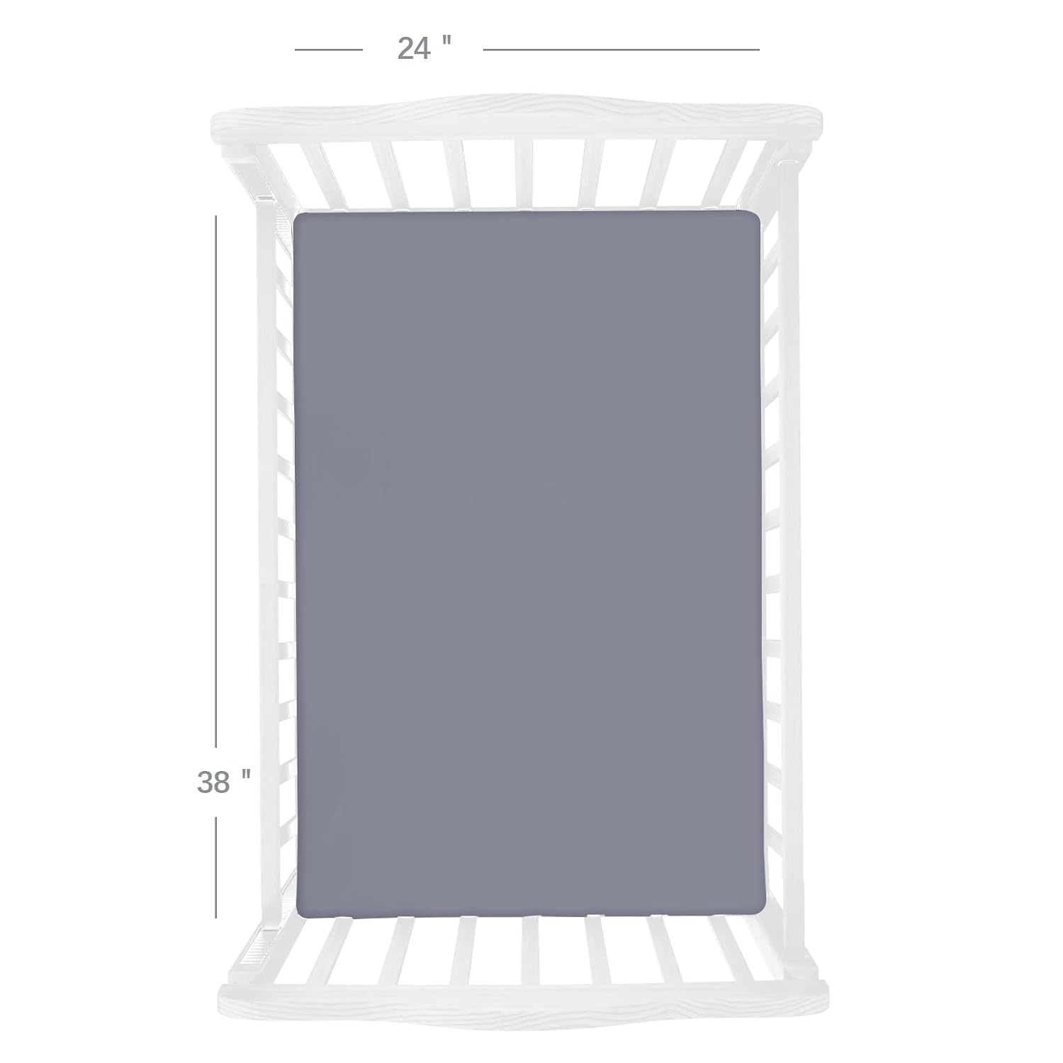 Detalle de Biloban 2-Pack Mini Crib Sheets, 38 x 24-Inch Gray Microfiber