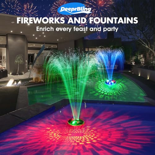Thumbnail 6 de DeeprBling Fuente Flotante para Piscina con Luces Subacuáticas, Ancla y Control Remoto