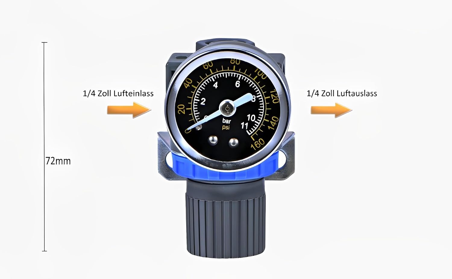 Detalle de ZHONG AN Air Pressure Regulator with Gauge & Bracket for 1/4" NPT Air Compressor Systems