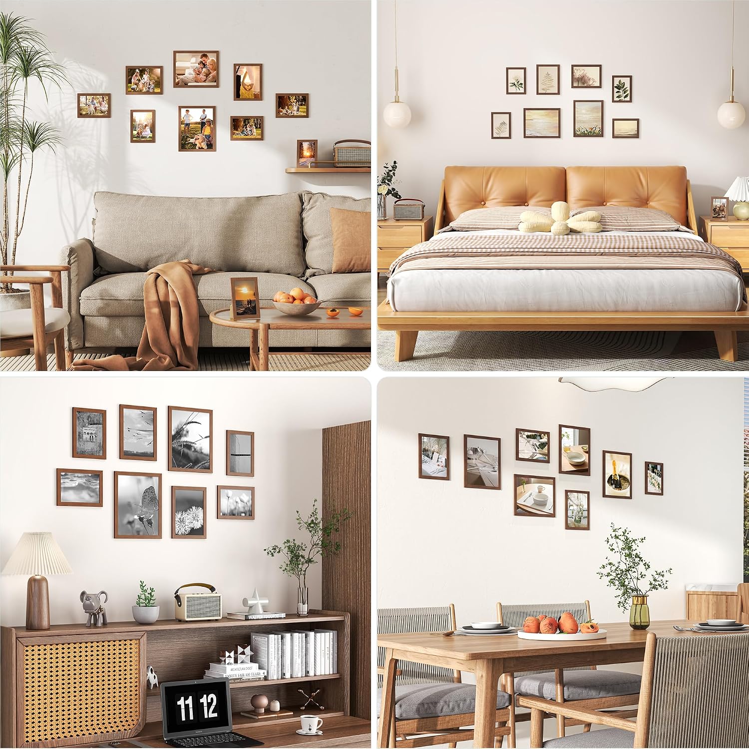 Thumbnail 6 de Feihorrm Set of 12 Walnut Photo Frames 4x6-8x10