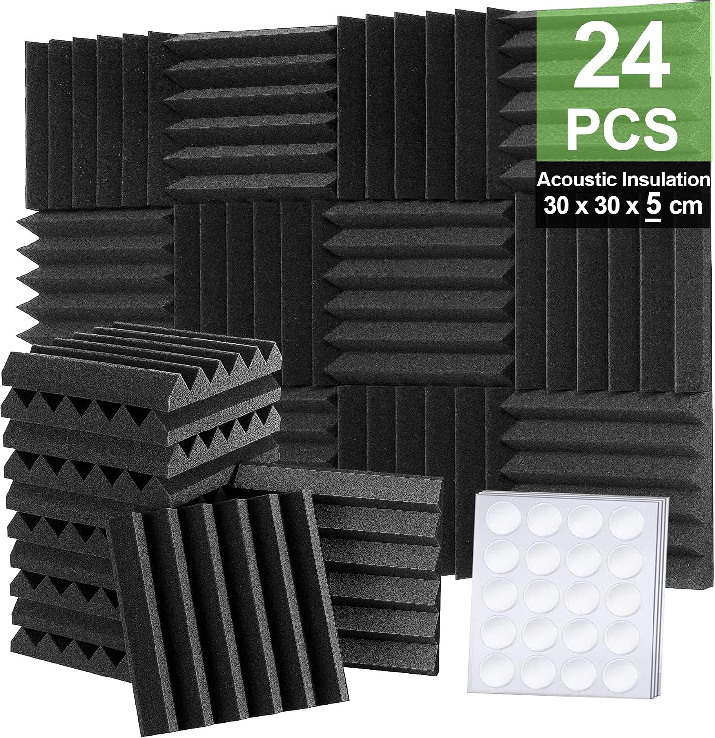 Detalle de Foneso YDD802 Acoustic Foam Panels, 30 x 30 x 5 cm
