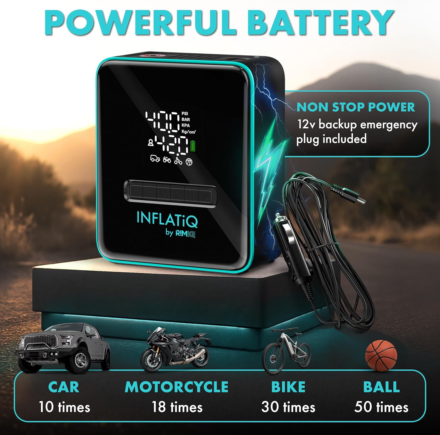Thumbnail 4 de RIMiQ INFLATiQ Tire Inflator for Cars and Bikes
