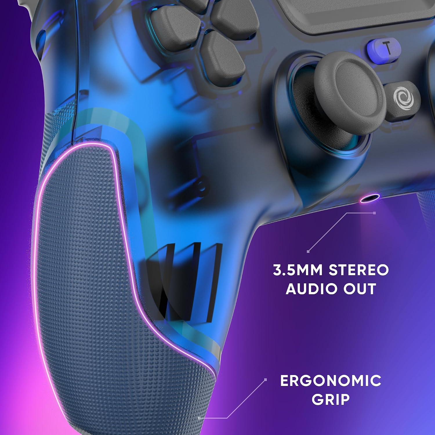 Detalle de Oniverse Revolt Blue ONICTR1V2-PS4-BLU – bezprzewodowy kontroler z efektem Halla