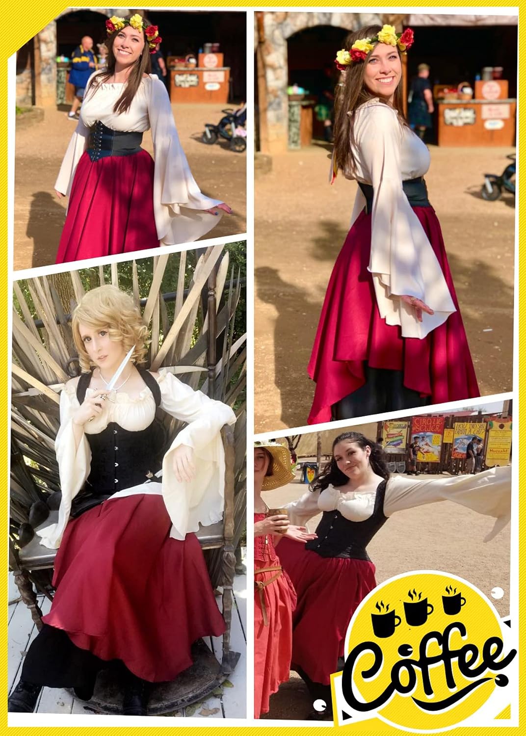 Thumbnail 5 de Fiamll Renaissance Kleid Damen Maxikleid S