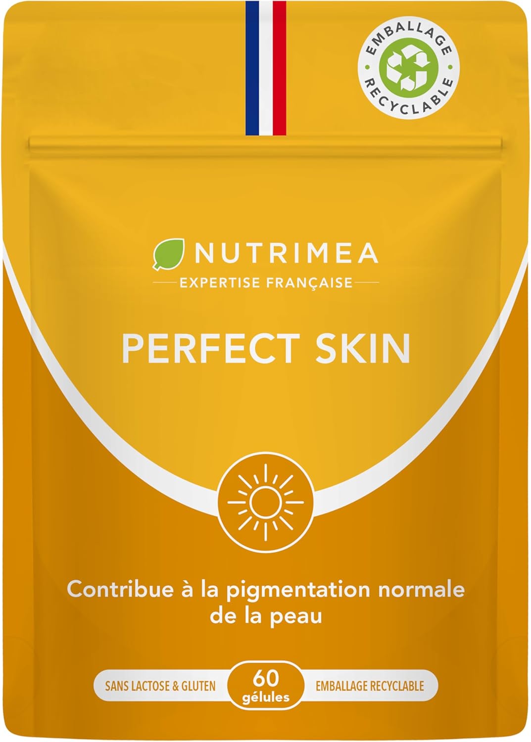 Nutrimea PERFECT SKIN – Préparateur et accélérateur de bronzage, 60 gélules vegan (β-carotène & bardane)