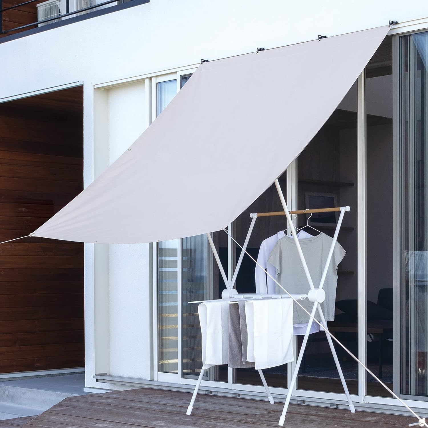 Detalle de タカショー CLS-20LGW 雨よけシェード 1.8×2m 撥水加工・ライトグレー