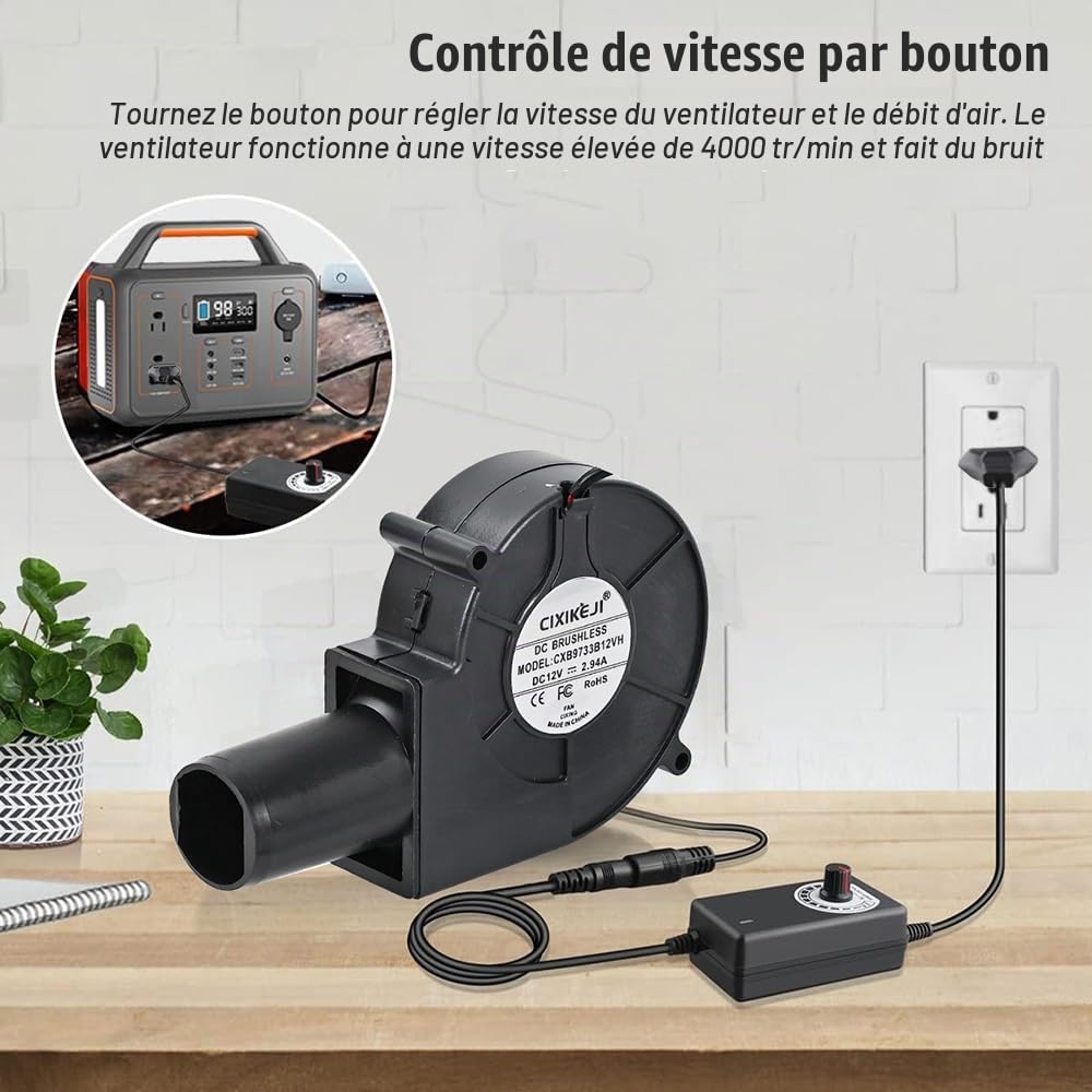 Detalle de Aoreun RY-gufengji radiale ventilator, 12 V DC met traploze snelheidsregeling