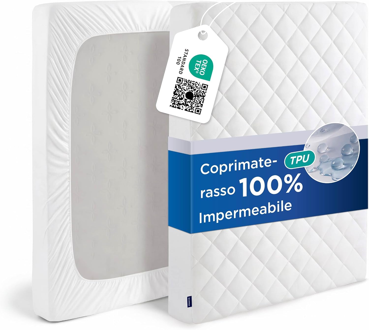 Detalle de Coprimaterasso impermeabile 160x190 cm di BEDSURE: protezione affidabile, comfort quotidiano