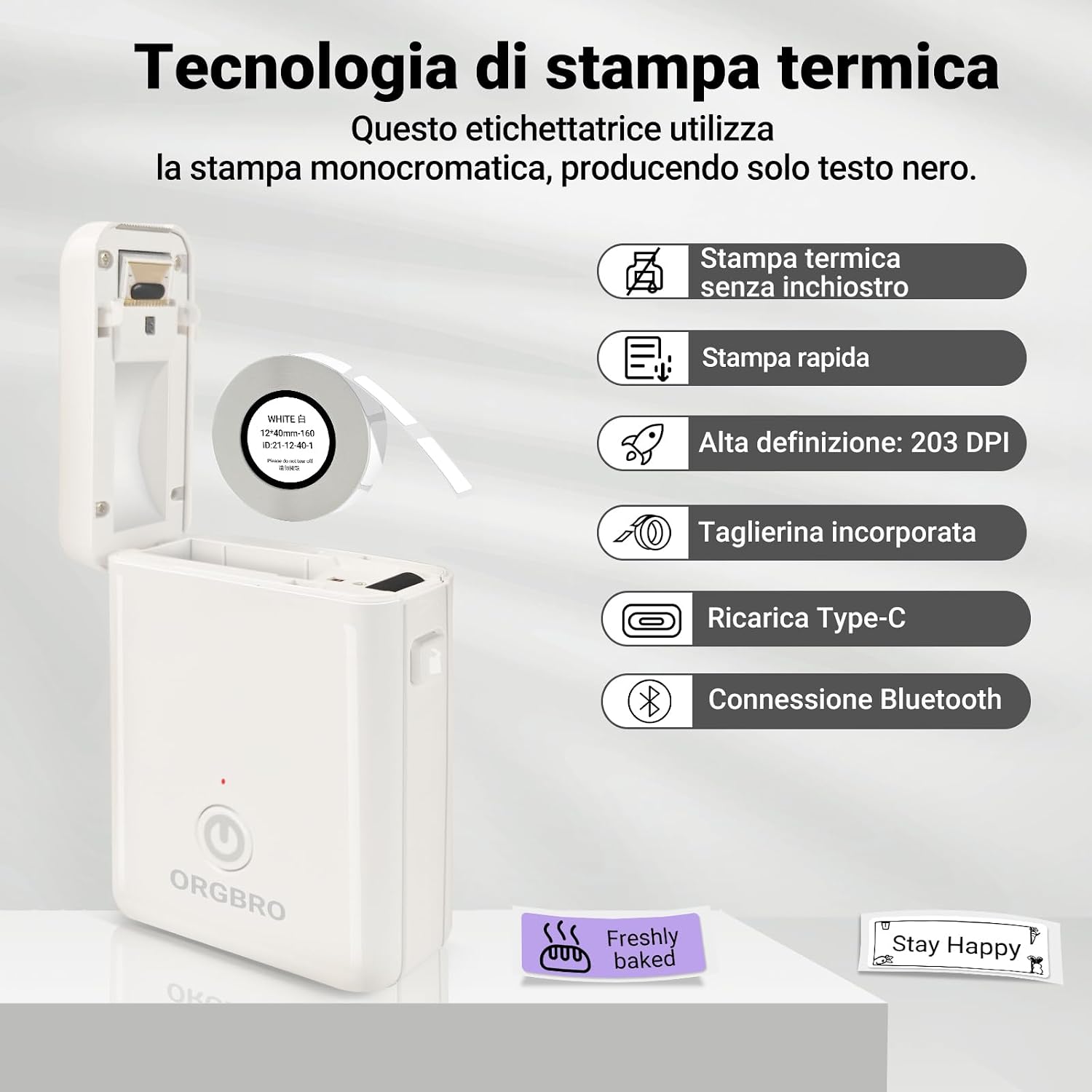 Detalle 2 de ORGBRO X1 Etichettatrice Termica Portatile 2000mAh