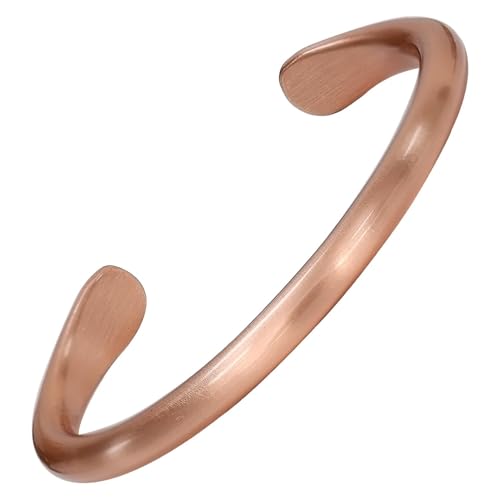 Detalle de MagEnergy Kupferarmband – handgefertigt, tibetisches Design, offen verstellbar