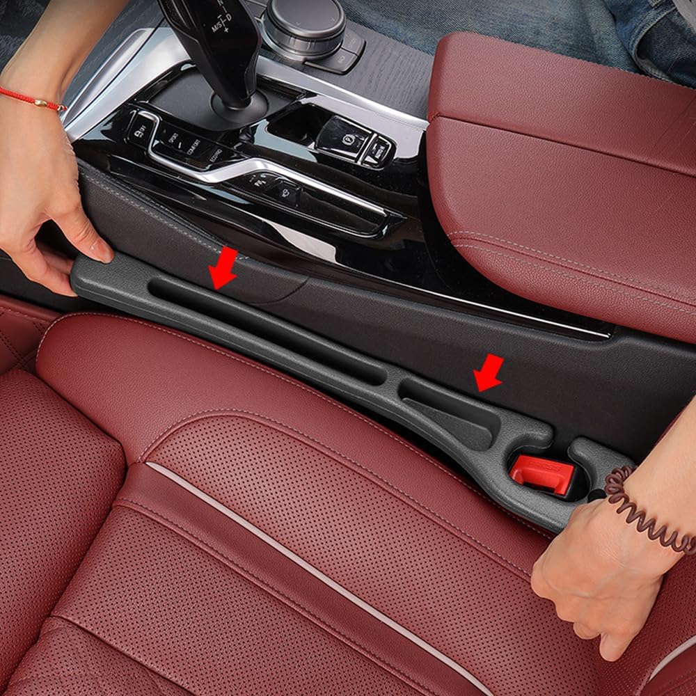 Detalle de YLXGT Car Seat Gap Filler Organizer (Universal) for SUV/Truck/Sedan, Black, 2-Pack