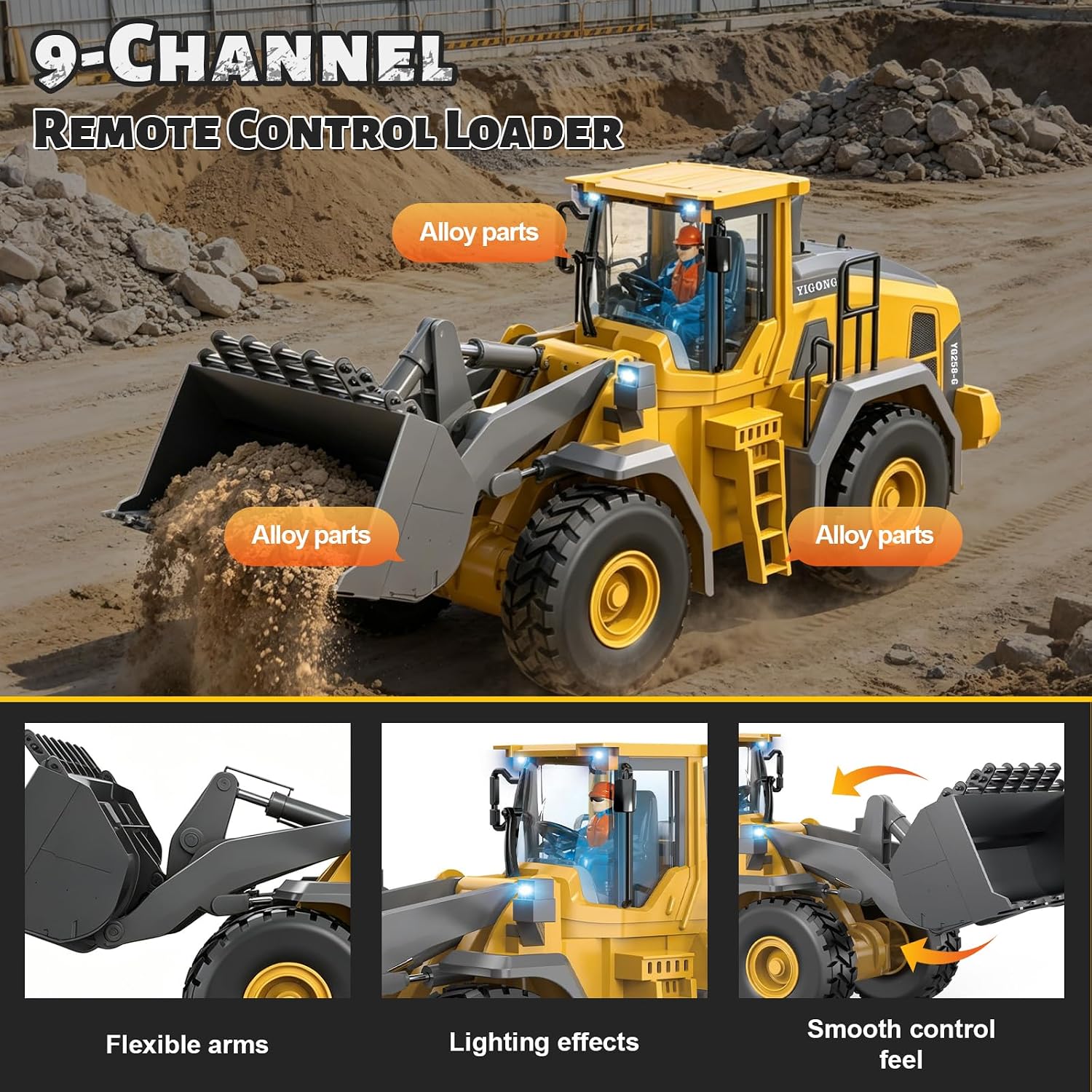 Thumbnail 6 de ADTHLIER Rc-construction-set 4-in-1 Remote Control Construction Vehicle Set, 2.4GHz