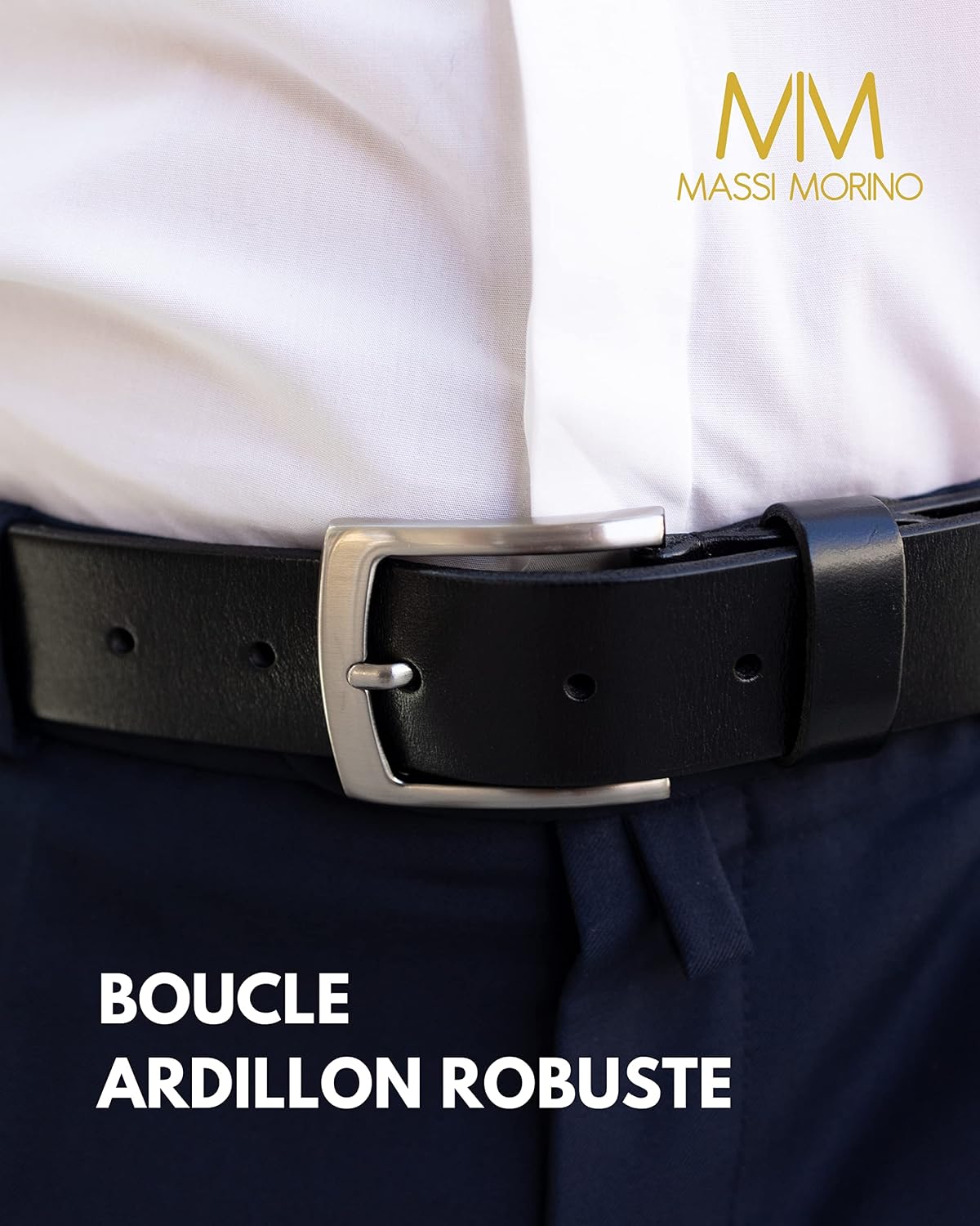 Thumbnail 2 de Massi Morino ceinture cuir homme 3,5 cm