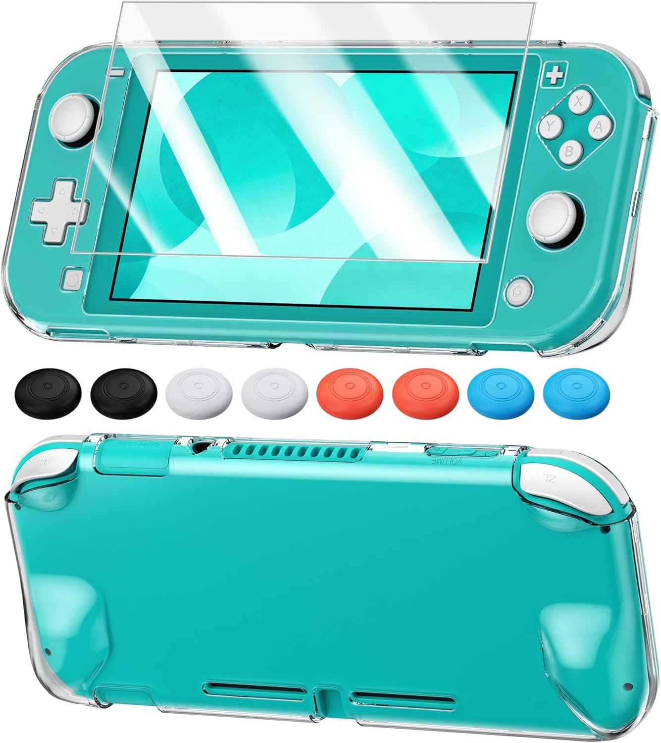 Detalle de Crystal Clear Cover Case for Switch Lite with Glass Screen Protector