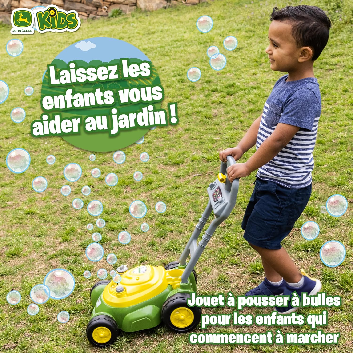 Detalle 2 de John Deere Tondeuse à Bulles pour Enfants — Jouet de Jardin avec Bulles, sans piles
