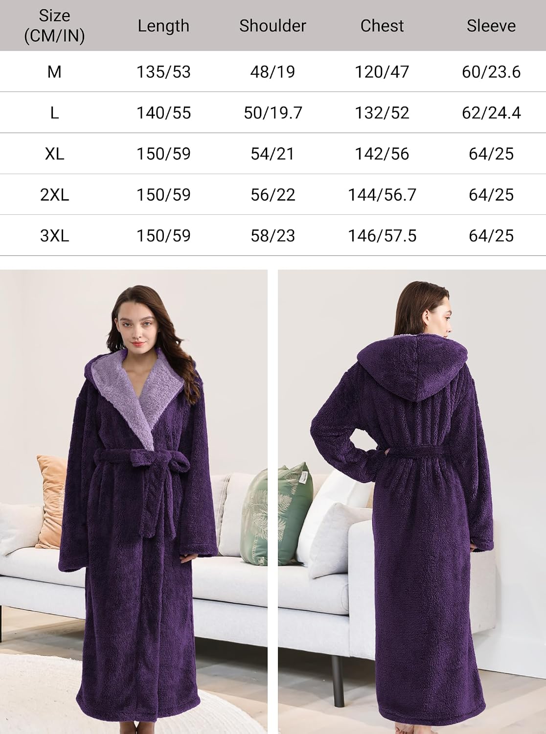 Thumbnail 6 de PUTUO Peignoir Femme Polaire Longue 1 pièce