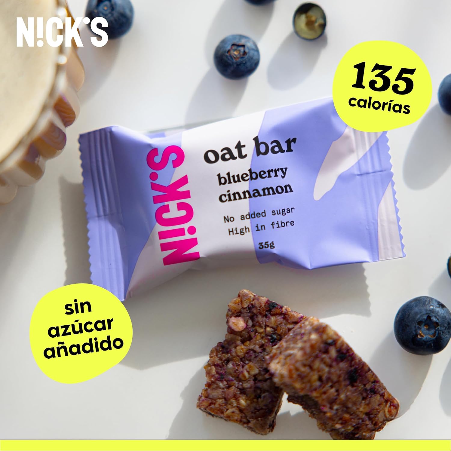 Detalle de NICKS Barritas avena arándanos canela 12x35g