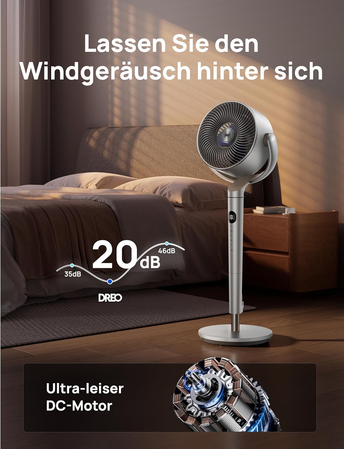 Thumbnail 5 de Dreo Smart Standventilator 20 dB, oszillierend 🌬