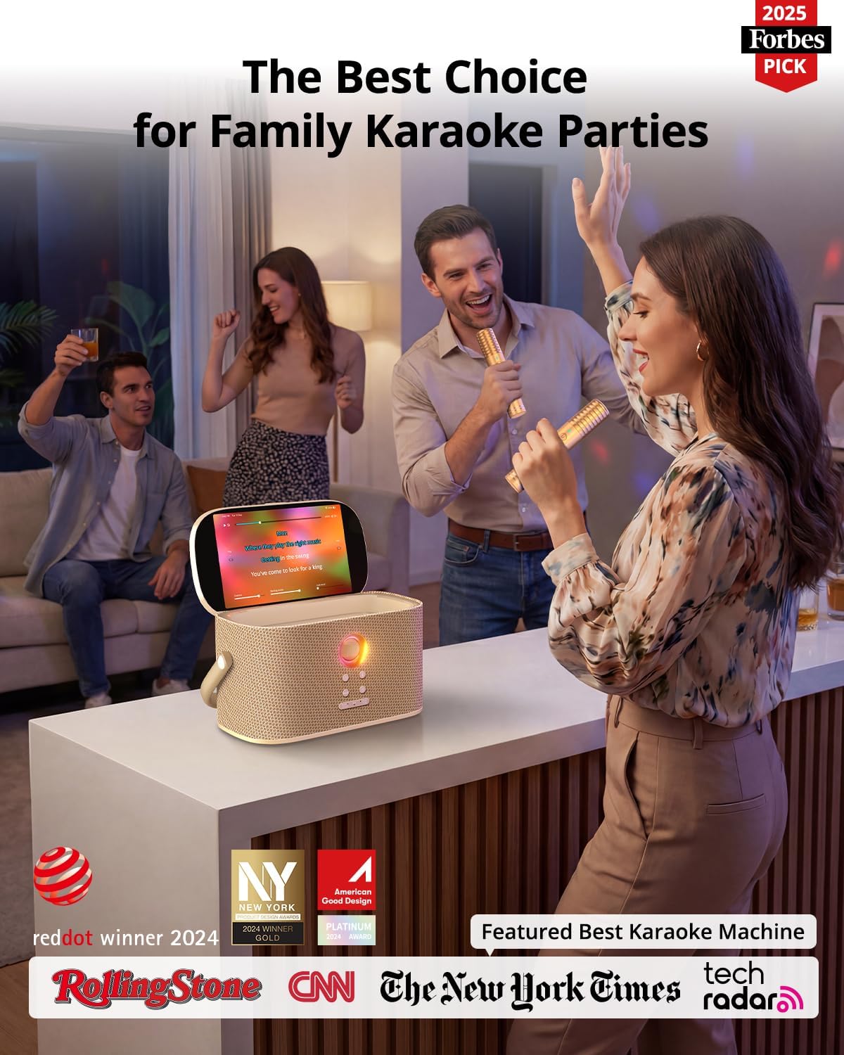 Detalle de Ikarao Shell S2 Karaoke Machine with 8-Inch Lyrics Display and 140W Speakers