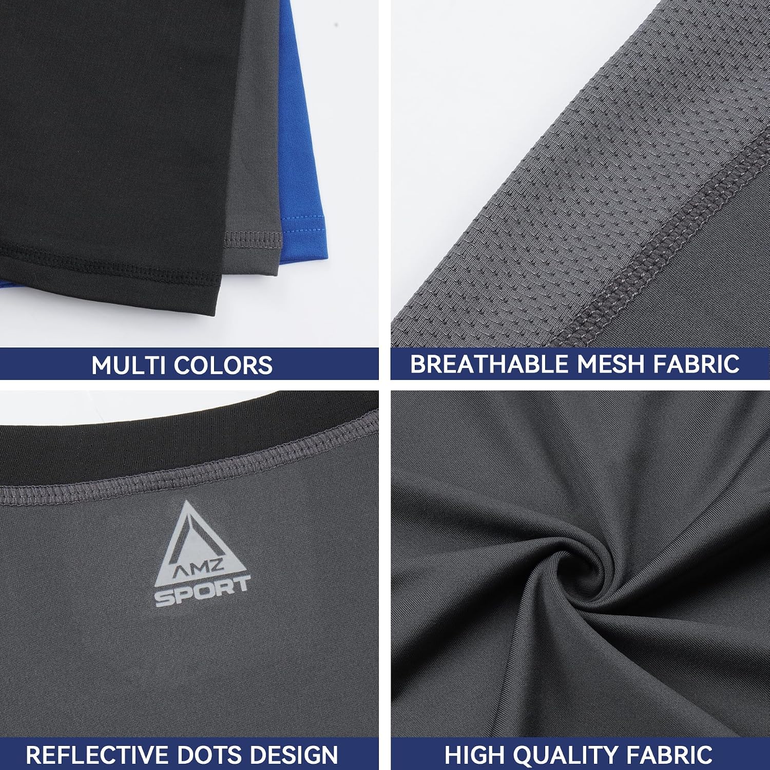 Detalle 2 de Maglietta compressiva AMZSPORT da uomo