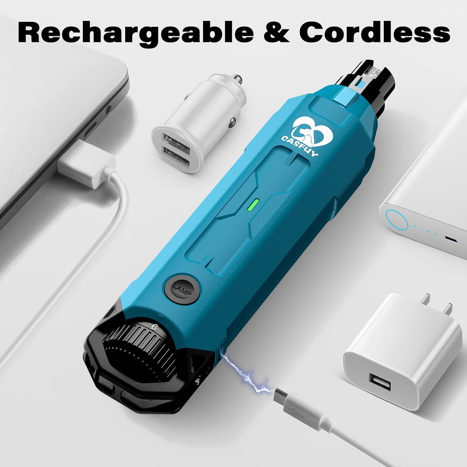 Thumbnail 5 de Casfuy 6-Speed Dog Nail Grinder — Newest Enhanced, Ultra‑Quiet, Rechargeable Electric Nail Trimmer
